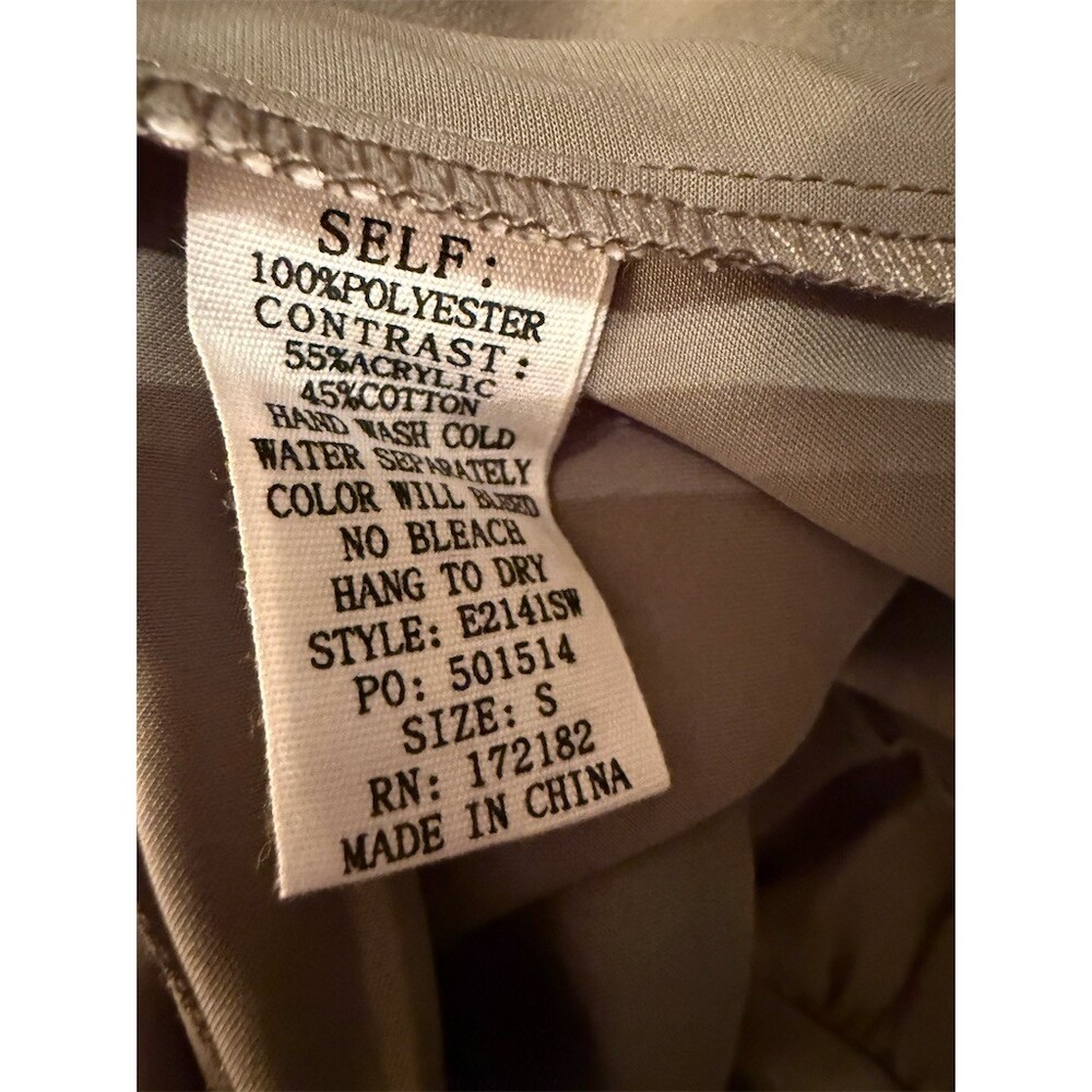 In February Sweater Midi Dress Womens Size S Dusty Olive Ruffle Pockets - Picture 7 of 7